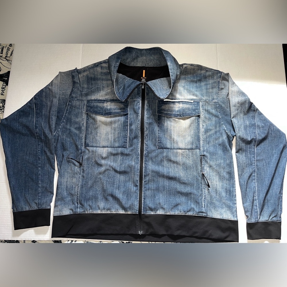 Lucy Women's Denim Indigo Trucker Activewear Outerwear Jacket Sz XL